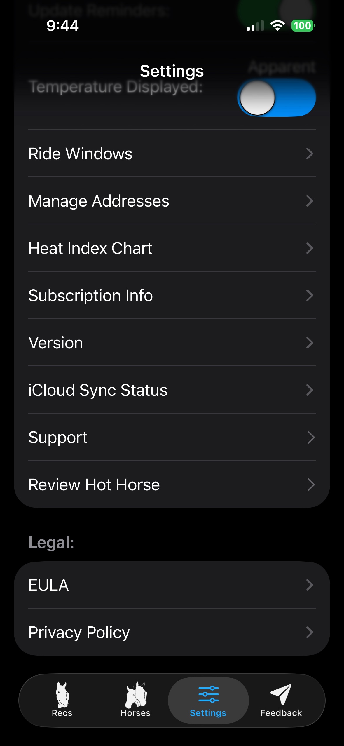 Settings — bottom