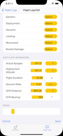 Flight Log Edit
