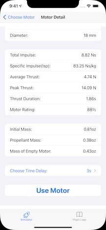 Motor detail with delay chosen