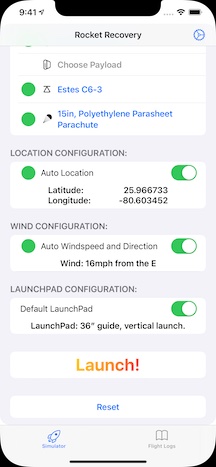 Launch button active